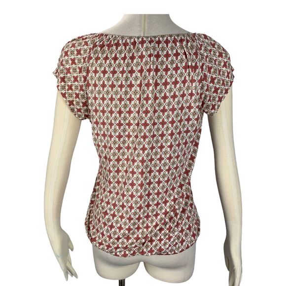 Old Navy Medium Blouse Diamond Pink Rayon Stretch M Summer Casual Boho - Picture 3 of 6